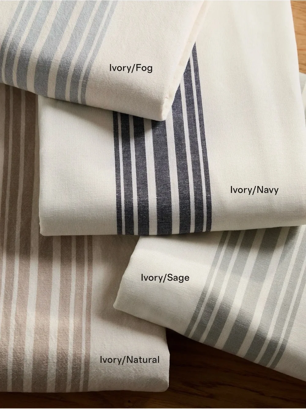 NWOT Coastal Stripe Fog/Ivory Linen Cotton Blend Panel - Retail $72